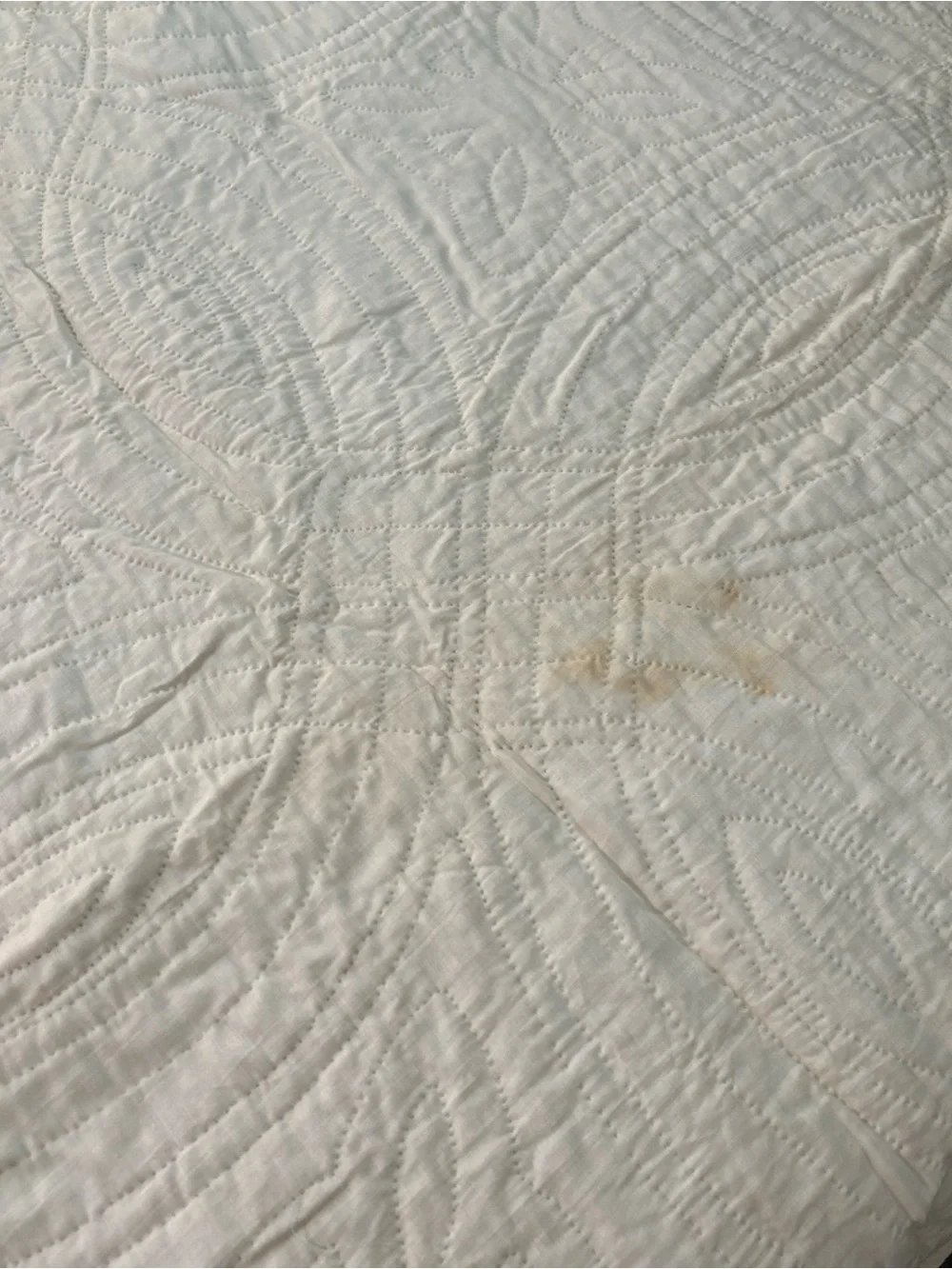 Vintage 1930s Handmade Double Wedding Ring Pattern Quilt (86